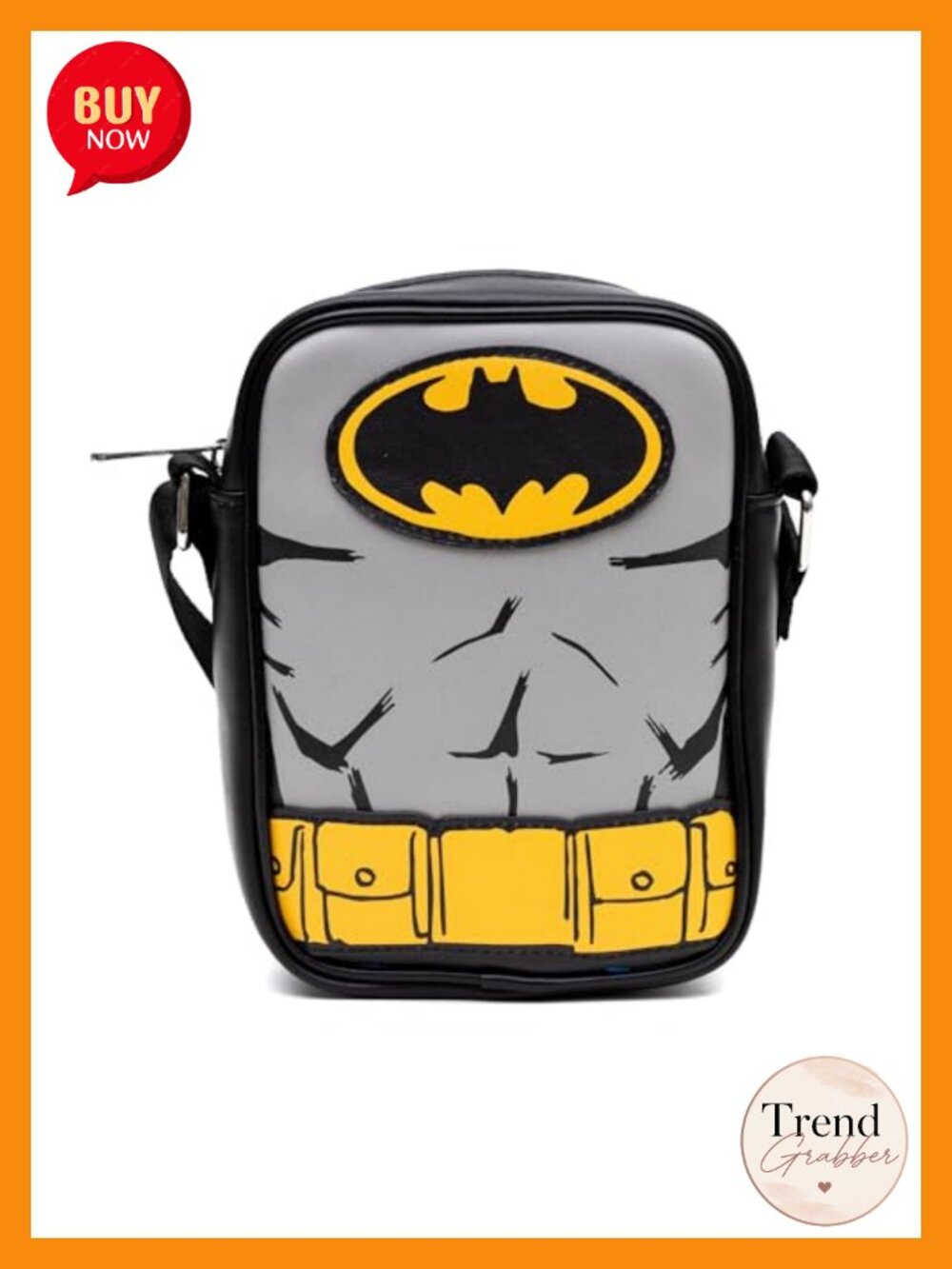 DC Comics Batman Vegan Leather Round Crossbody Bag Adjustable Strap